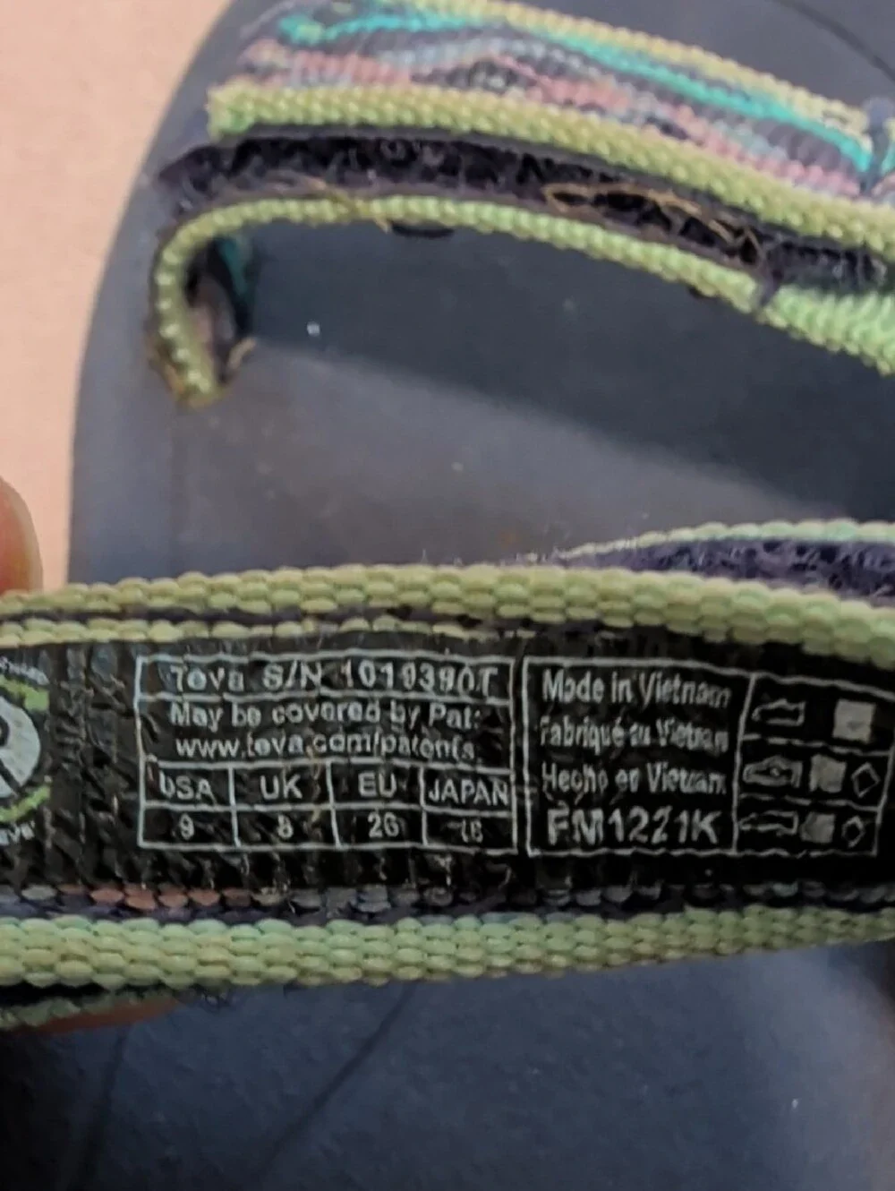 Teva Women's Blue and Green Patterned Outdoor Sandals